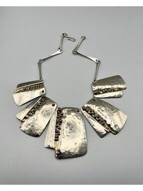 Vintage Modernist Signed Joseph Boris Mixed Metal Necklace